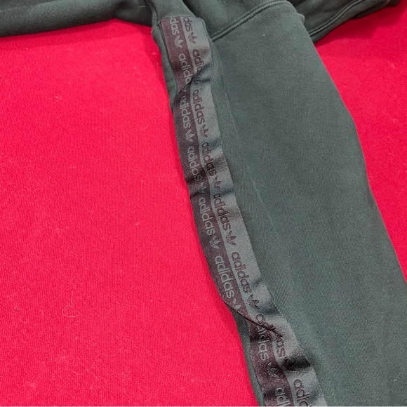 Adidas dark Green Sweatshirt arm tape Hoodie Mens Vented Trefoil Pocket Cotton S - Picture 9 of 16